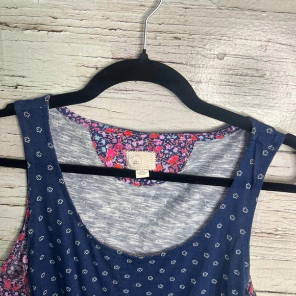 Anthropologie Blue and Pink Floral Blouse - Picture 2 of 6